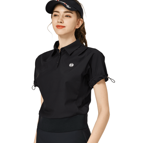 BLKTEE休閑長版寬鬆女短袖上衣(黑色)