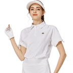 休閑長版寬鬆女短袖上衣(白色)