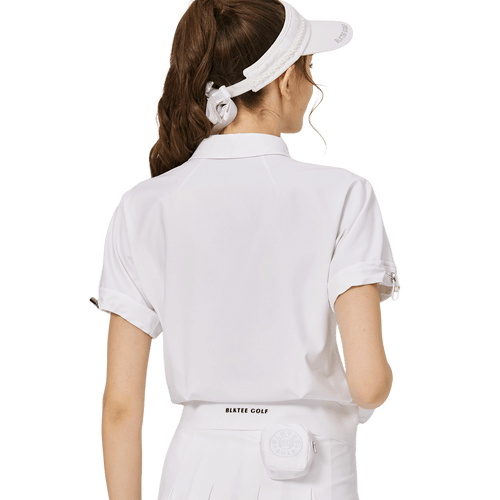 BLKTEE休閑長版寬鬆女短袖上衣(白色)