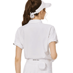 休閑長版寬鬆女短袖上衣(白色)