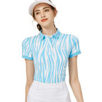 彩條翻領女短袖上衣(彩蘭)