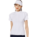 BLKTEE小百褶長版寬鬆女短袖上衣(白色)