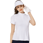 BLKTEE小百褶長版寬鬆女短袖上衣(白色)