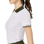 BLKTEE撞色領女短袖上衣(白色)