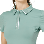 BLKTEE高彈柔軟翻領女短袖上衣(淺綠)