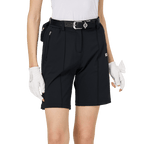 BLKTEE寬鬆版彈力五分女短褲(黑色)