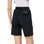 BLKTEE寬鬆版彈力五分女短褲(黑色)