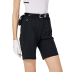 BLKTEE寬鬆版彈力五分女短褲(黑色)