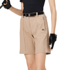 Seluar pendek longgar dan panjang lima suku untuk wanita (khaki)