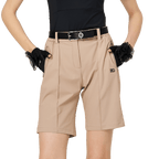 Seluar pendek longgar dan panjang lima suku untuk wanita (khaki)