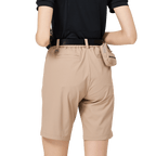 BLKTEE寬鬆版彈力五分女短褲(卡其)