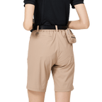 Seluar pendek longgar dan panjang lima suku untuk wanita (khaki)