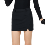 BLKTEE高腰開叉女小包裙(黑色)