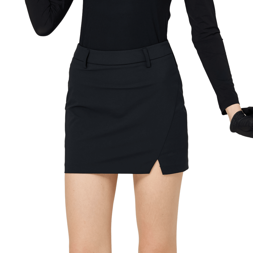 BLKTEE高腰開叉女小包裙(黑色)