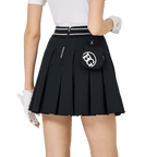 BLKTEE彈性高腰學院風女百褶裙(黑色)