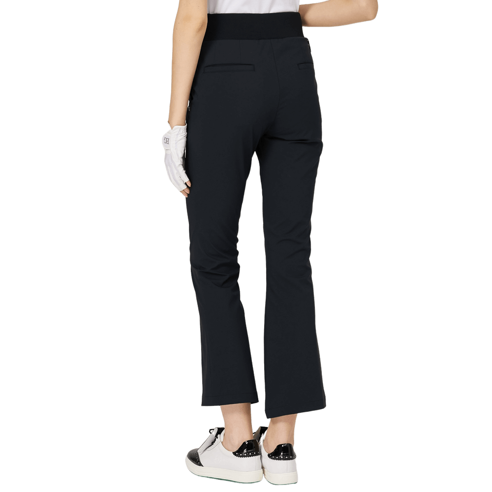 BLKTEE高腰微喇女長褲(黑色)