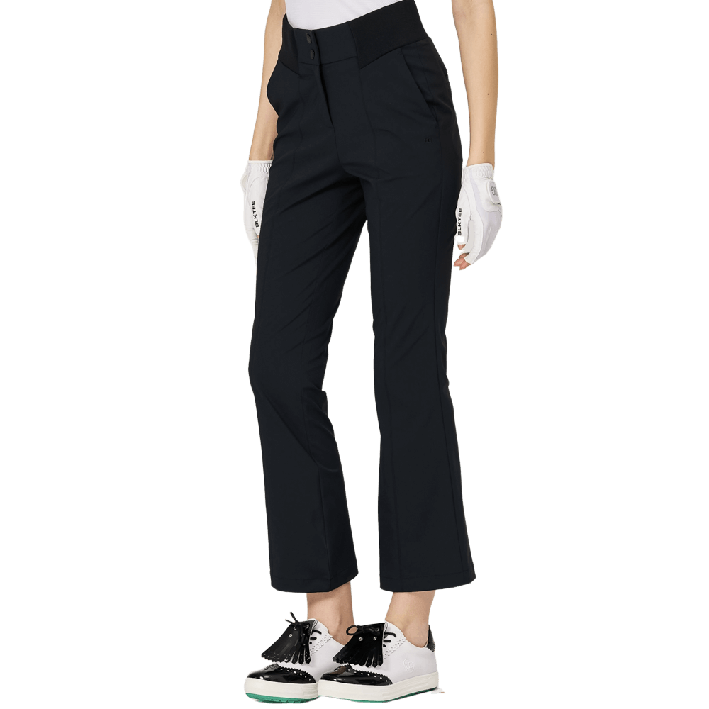 BLKTEE高腰微喇女長褲(黑色)