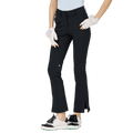 高腰喇叭開叉女長褲(黑色)