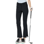 高腰喇叭開叉女長褲(黑色)