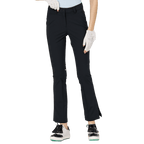 高腰喇叭開叉女長褲(黑色)
