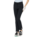 高腰喇叭開叉女長褲(黑色)