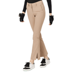 高腰喇叭開叉女長褲(卡其)