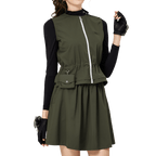 BLKTEE分離式女運動套裙(軍綠色)