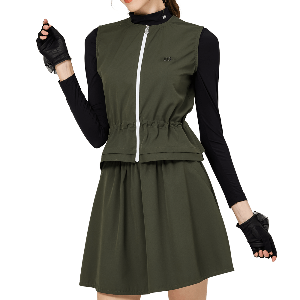 BLKTEE分離式女運動套裙(軍綠色)