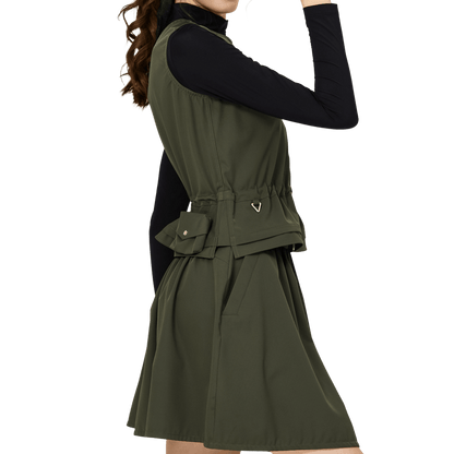 BLKTEE分離式女運動套裙(軍綠色)