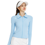 Jaket lengan panjang bahagian hadapan terbuka (biru langit)