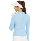Jaket lengan panjang bahagian hadapan terbuka (biru langit)