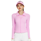 BLKTEE開襟長袖外套(玫紅)