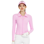 BLKTEE開襟長袖外套(玫紅)