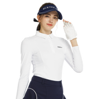 BLKTEE同色拼接長袖上衣(白)