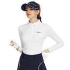 BLKTEE同色拼接長袖上衣(白)