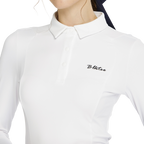 BLKTEE同色拼接長袖上衣(白)