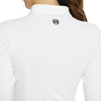 BLKTEE同色拼接長袖上衣(白)