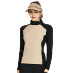 Sweatshirt Musim Sejuk Leher Tinggi Zip Diagonal BLKTEE (Khaki)