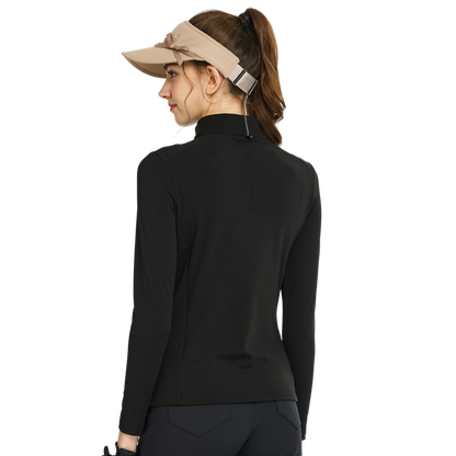 BLKTEE斜拉鍊高領防寒衛衣(卡其)