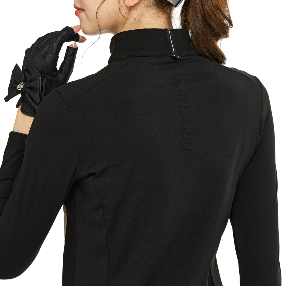 BLKTEE斜拉鍊高領防寒衛衣(卡其)