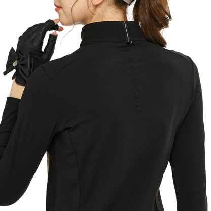 BLKTEE斜拉鍊高領防寒衛衣(卡其)