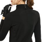 Sweatshirt turtleneck khaki dengan zip pepenjuru