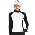 Sweatshirt Musim Sejuk Leher Tinggi Zip Diagonal BLKTEE (Putih)