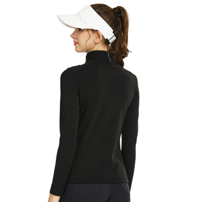 BLKTEE斜拉鍊高領防寒衛衣(白)