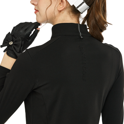 BLKTEE斜拉鍊高領防寒衛衣(白)