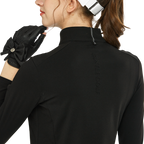 Sweatshirt turtleneck putih dengan zip pepenjuru
