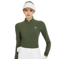Stand-up collar long-sleeved top (military green)