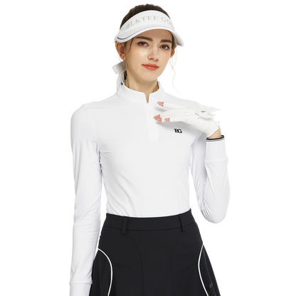 BLKTEE小立領長袖上衣(白)