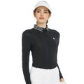 BLKTEE Knitted Jacquard Collar Long-Sleeve Top (Black)