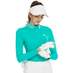 BLKTEE針織緹花領長袖上衣(青藍)